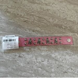 Dolls Kill Pink Skull Studded Bracelet
